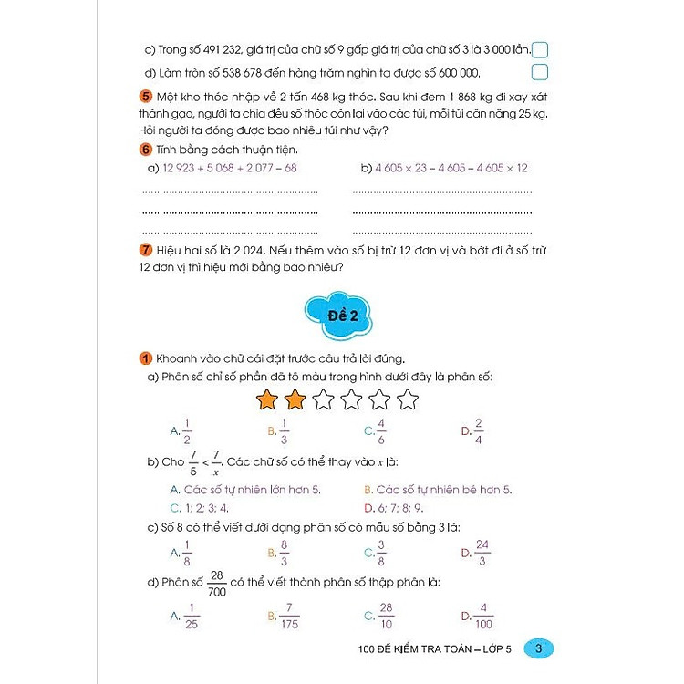 100 Đề Kiểm Tra Toán 5 - Ảnh 3