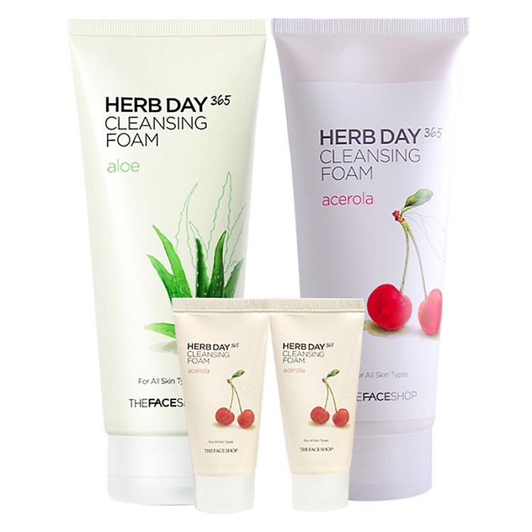 Bộ Sản Phẩm Rửa Mặt Thảo Dược The Face Shop (Bộ 4 Sản Phẩm)