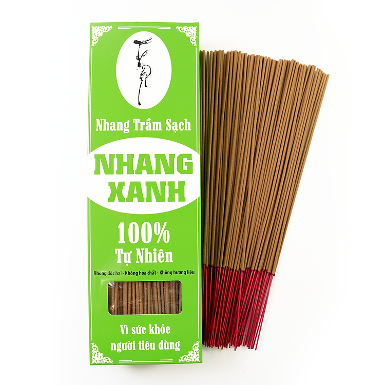 Nhang Xanh 30cm - 500g - Chân Tăm Đỏ - ít khói - mùi hương trầm dịu nhẹ - Chuyên dùng cho phòng máy lạnh - Nhang Thiền