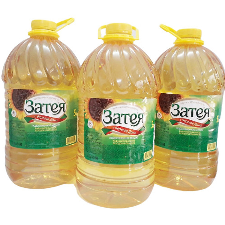3 chai dầu ăn hướng dương Nga cao cấp tốt cho tim mạch - Zateya 5L