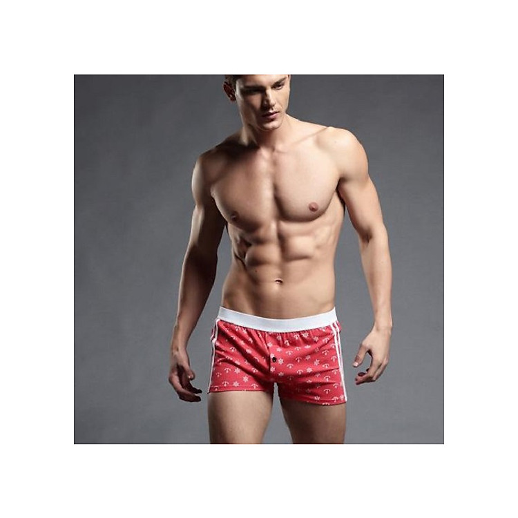 Quần Short Đùi Nam Tập Gym Mặc Nhà Ngủ Body Nút Đỏ 5967