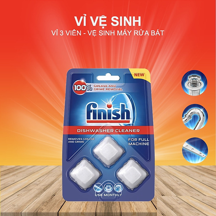Viên vệ sinh máy rửa bát Finish vỉ 4 Viên - HANOIMART