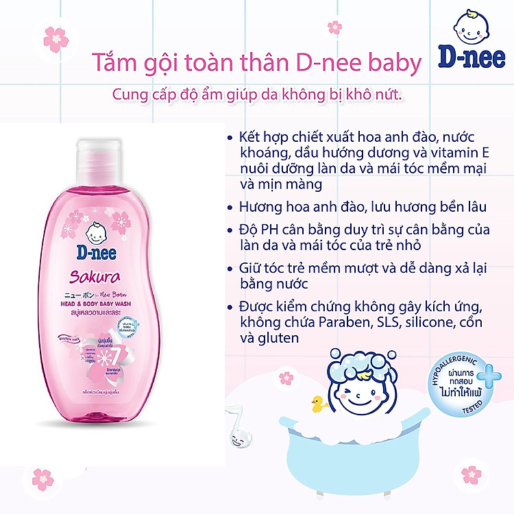 Dung Dịch Tắm Gội D-nee Cho Bé 200ml Chính hãng Ưu đãi - Hình ảnh 3