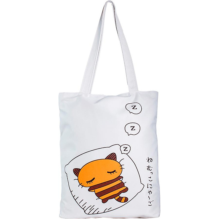 Túi Vải Đeo Vai Tote Bag Mèo Ngủ XinhStore