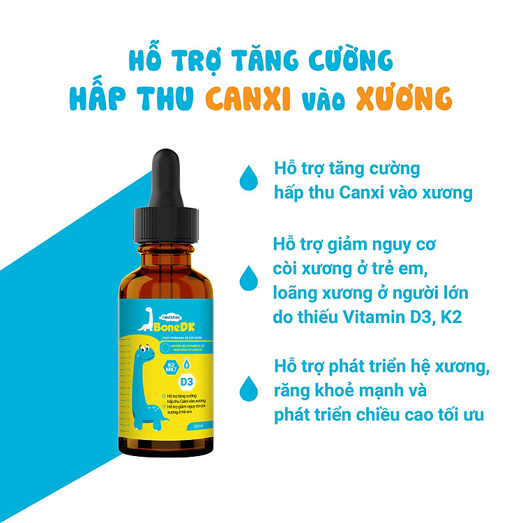 Siro Healthza BoneDK Vitamin D3, K2 30ml Chất lượng Giá tốt - Hình ảnh 3