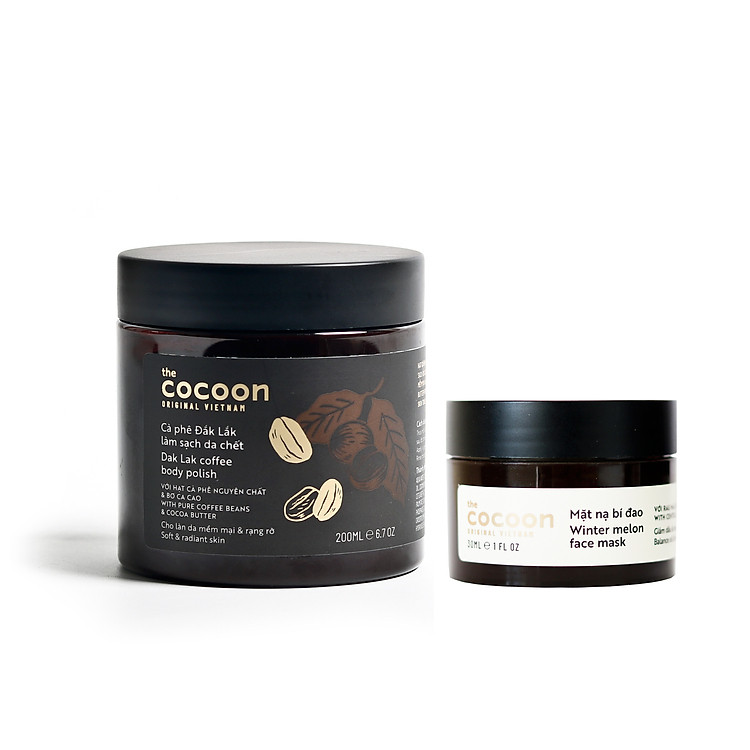 Combo Cà phê đắk lắk sạch da chết cocoon 200ml + Mặt nạ bí đao cocoon 30ml