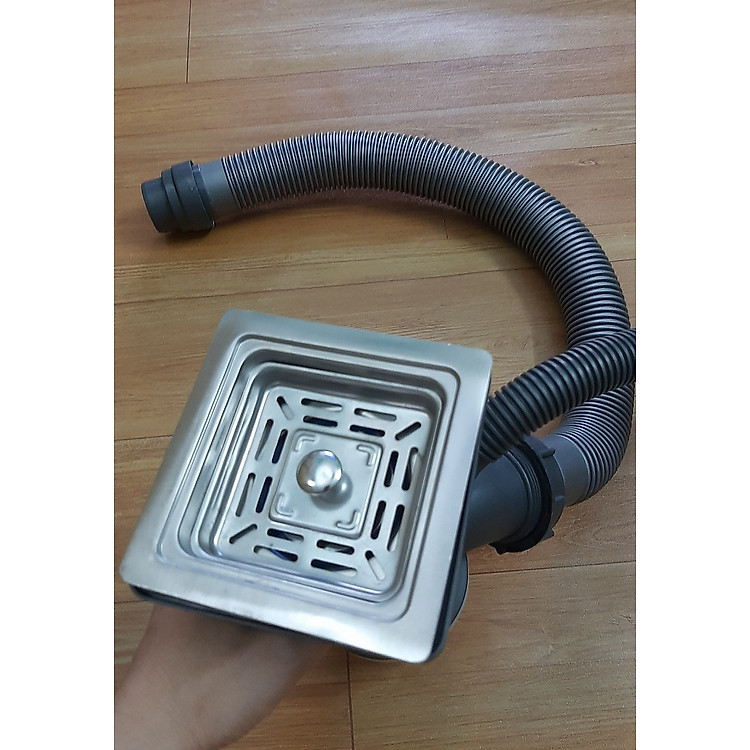 BỘ XẢ CHẬU RỬA CHÉN VUÔNG 2 HỘC hoặc 1 HỘC INOX 304 PHI 110cm