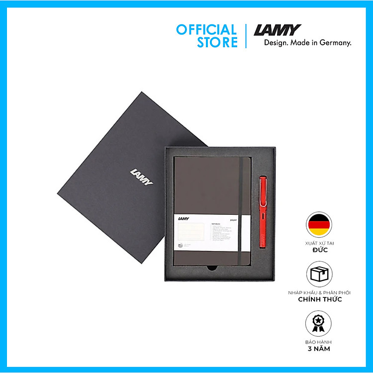 Notebook Lamy A5 Softcover Umbra + Bút Lamy Safari Red