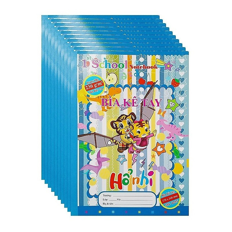 Lốc 10 bìa kê tay Hổ Nhí Ivory Klong 025N Giấy kê tay giữ vở sạch chữ đẹp Klong MS025