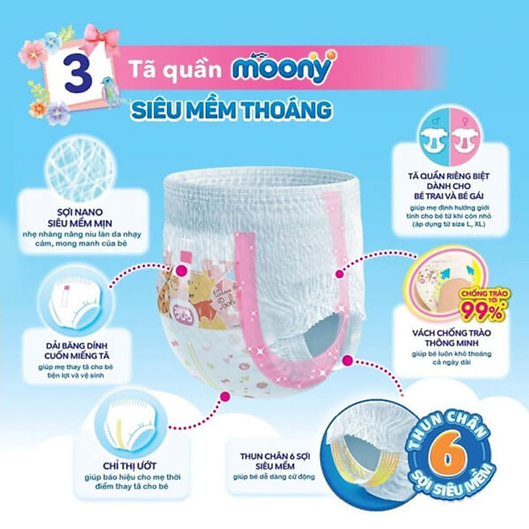 Tã quần Moony XXL26 cho bé gái Giá rẻ - Hình ảnh 5