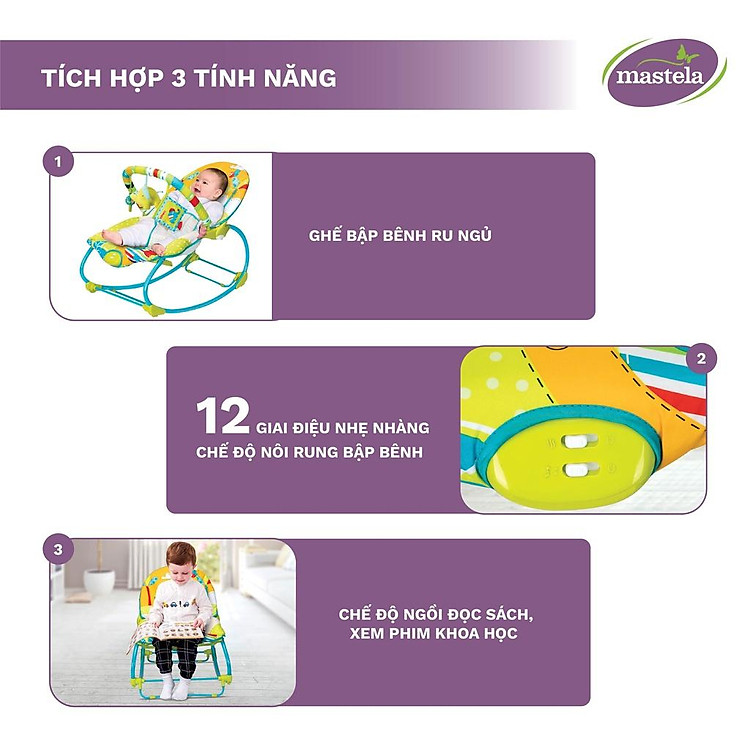 Ghế rung thư giãn 2 trong 1 cho bé Chính hãng Giá rẻ - Hình ảnh 4