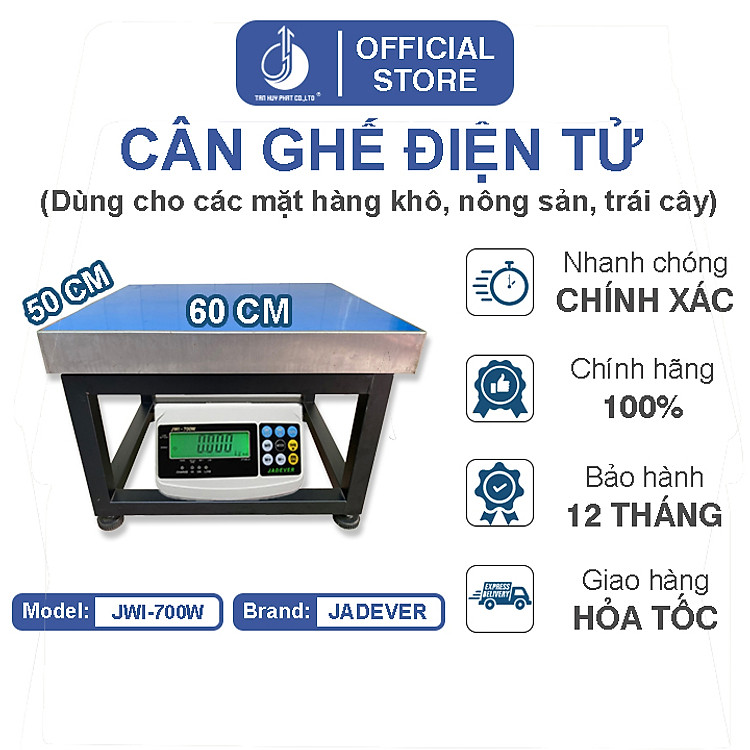 Cân Ghế Điện Tử JWI-700W - Mặt Bàn Cân 500x600MM