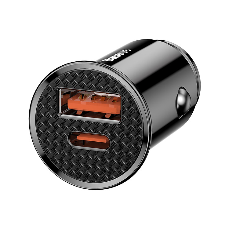 Tẩu sạc nhanh đa năng dùng cho xe hơi Baseus Circular Plastic A+C 30W PPS Car Charger - Hàng Chính Hãng