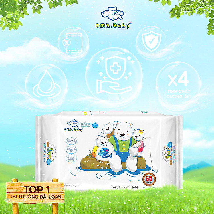 Combo Khăn Ướt Oma&Baby An Toàn Uy tín Giá rẻ - Hình ảnh 3