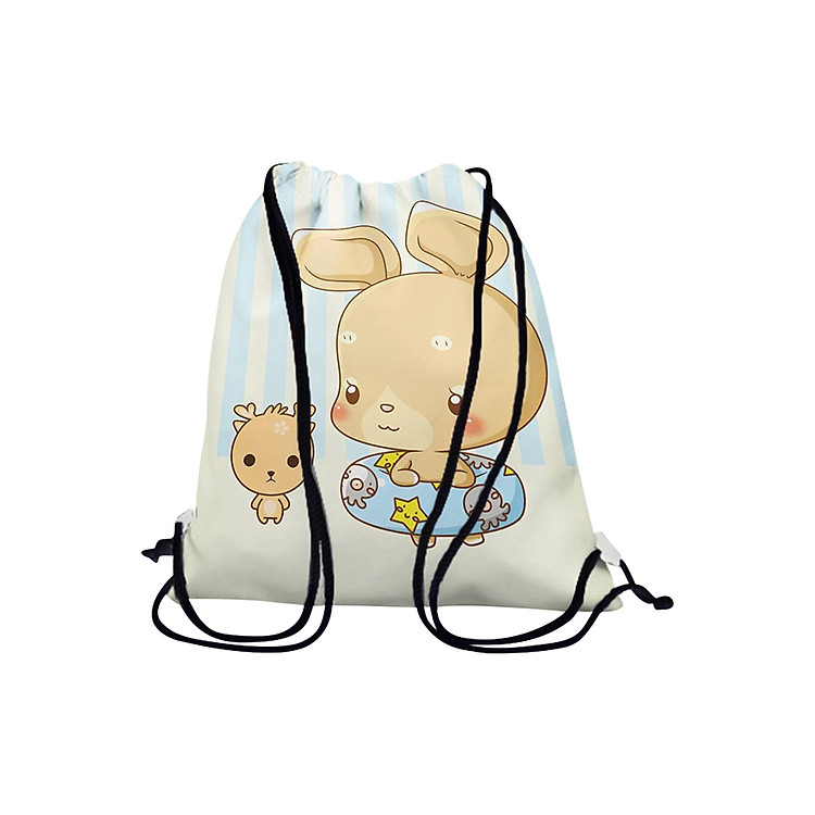 Túi Rút Unisex In Hình Thỏ Nâu Mặc Phao Bơi - BDCT161