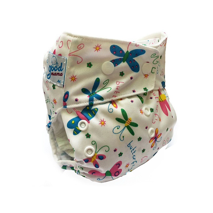 Bỉm vải Goodmama siêu chống tràn màu trắng hình bướm