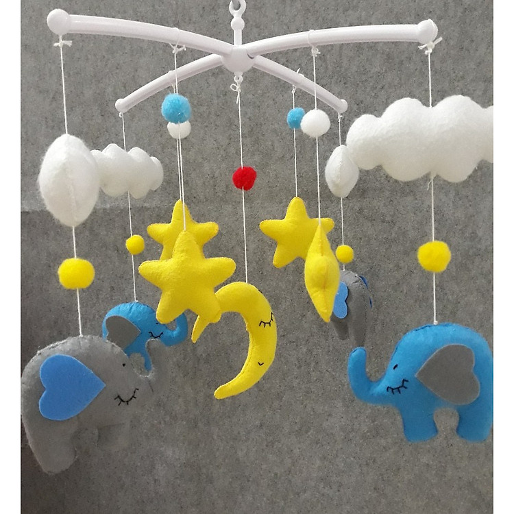 Treo nôi màu sắc hình voi kích thích thị giác cho bé