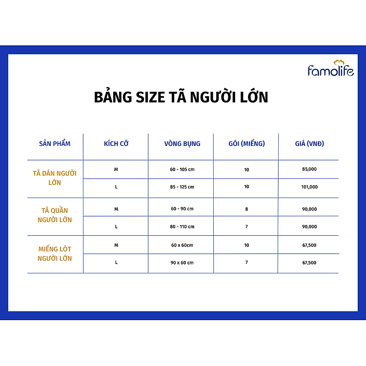 Bỉm dán người lớn FAMOLIFE Cao Cấp Chính hãng Ưu đãi - Hình ảnh 4