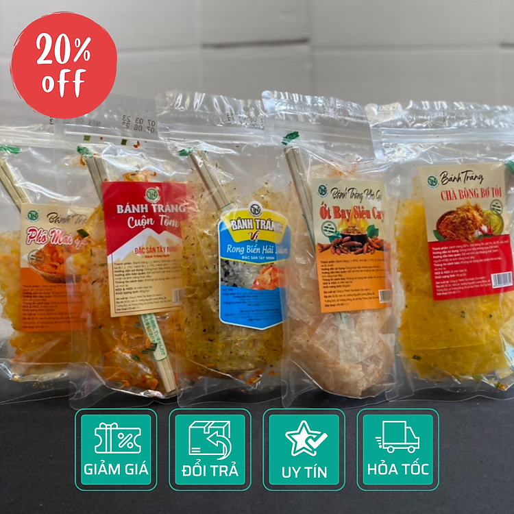 Combo 5 Túi Bánh Tráng Tân Nhiên - Mix Đủ Vị