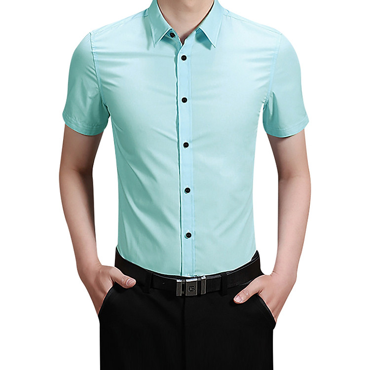 Áo Sơ Mi Nam Tay Ngắn VFASHION VFS0027 - Xanh Ngọc