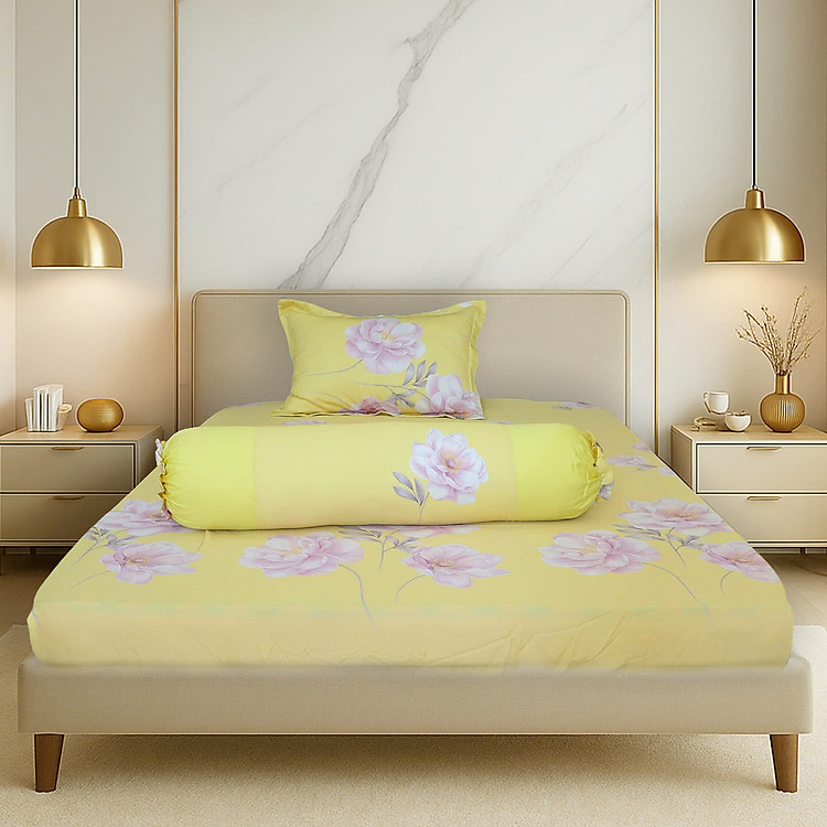 Bộ drap gối 140x200cm/120x200cm tencel luxury Hometex (3món)