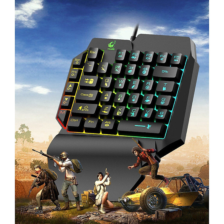 Bộ Bàn Phím Bán Cơ FREE WOLF K15 39 phím + Chuột Chơi Game FREE WOLF V15 Hỗ Trợ Chơi Game Pubg Mobile, Rules Of Survival, Free Fire Trên Điện Thoại, Máy Tính Bảng, Laptop Và PC