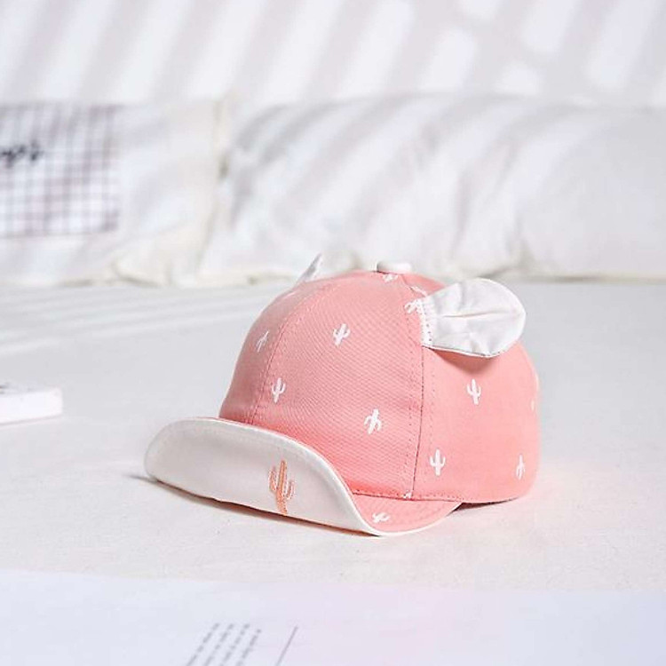 Mũ lưỡi trai gấu cho bé trai và bé gái phong cách Hàn Quốc màu Hồng