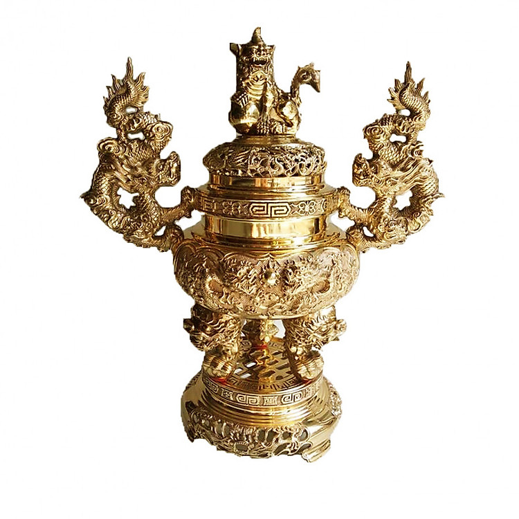 Đỉnh đồng lư hương tròn mỹ nghệ Tâm Thành Phát