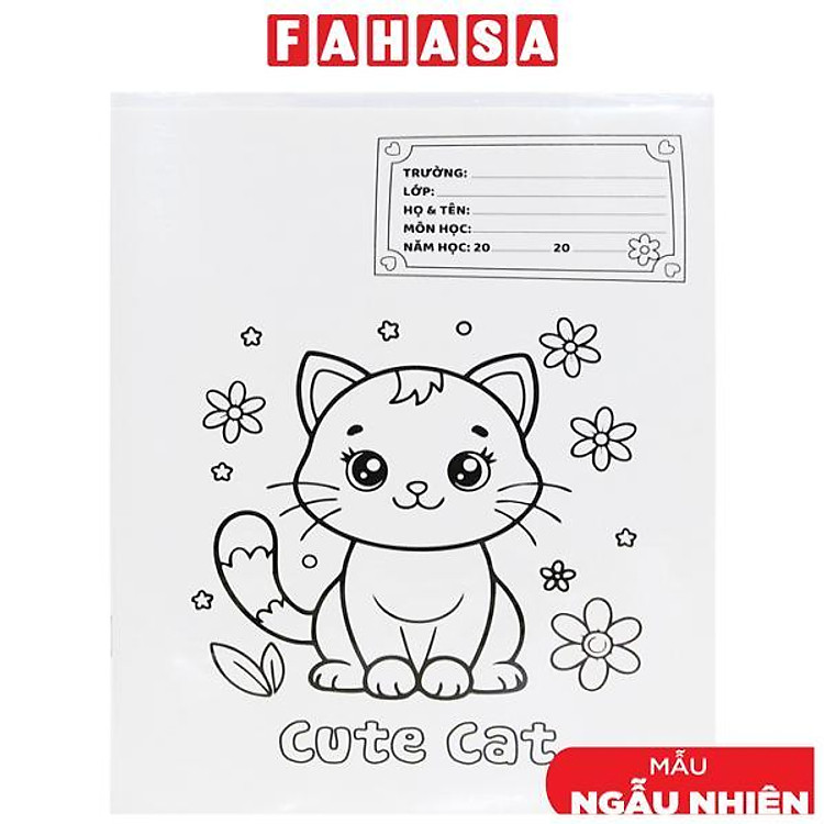 Tập Học Sinh Bìa Mỹ Thuật Cute Cat (4 ô ly, 96 trang, 100gsm)