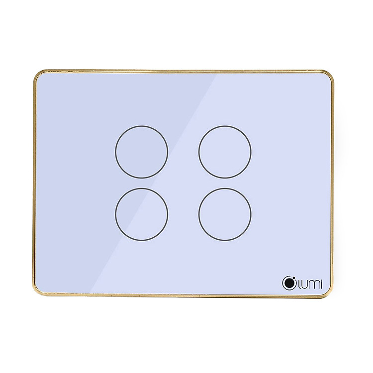 Công tắc cảm ứng Lumi viền nhôm 4 nút chữ nhật LM-S4 CN