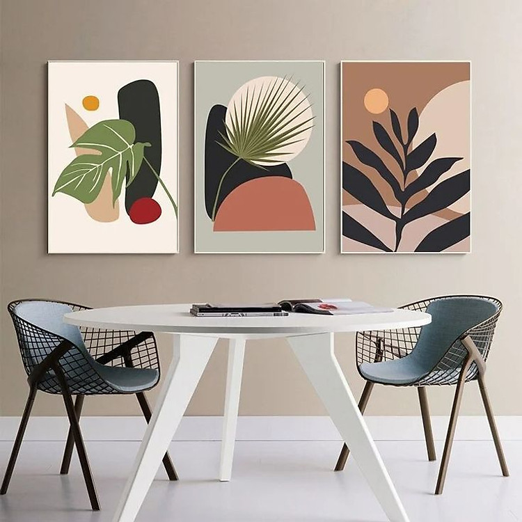 (HCM)Tranh treo tường minimalist 2 bộ 3 tấm nhiều mẫu đẹp hiện đại kèm đinh