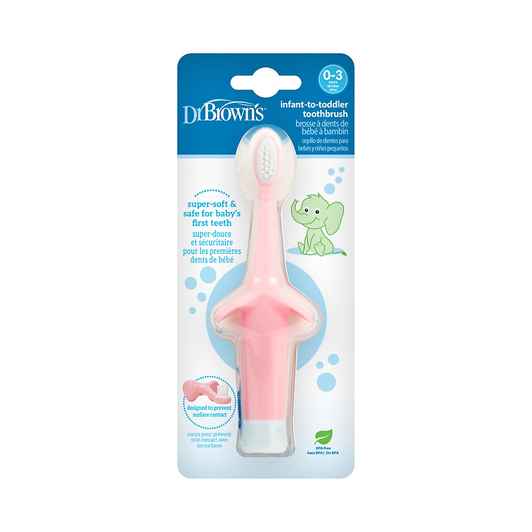 Bàn chải đánh răng voi hồng Dr.Brown's Chính hãng Giá rẻ - Hình ảnh 2