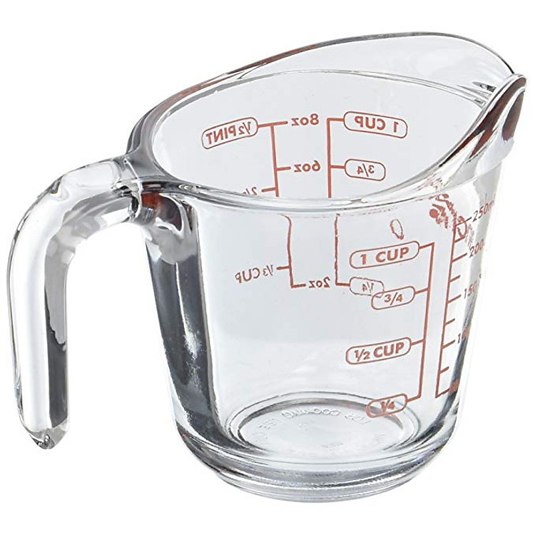 Ca Đong Lường Chất Lỏng Cốc Chia Vạch Dung Tích 250 ml Thủy Tinh Cường Lực Chịu Nhiệt Anchor Hocking USA