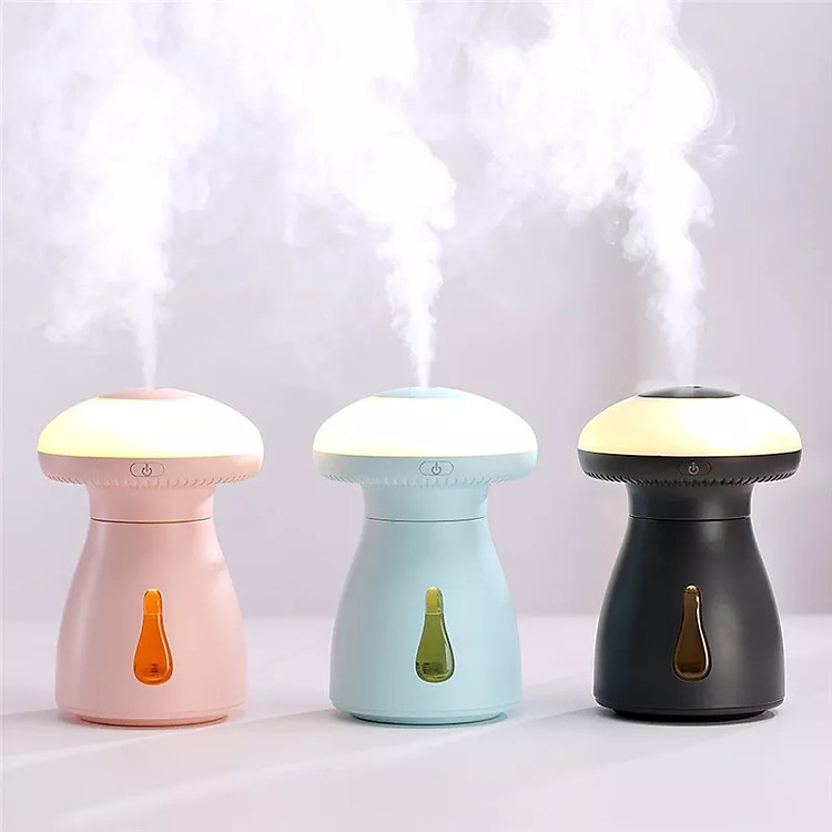Máy Phun Sương Tạo Ẩm Kiêm Đèn Ngủ Mini Hình Nấm-Màu Ngẫu Nhiên