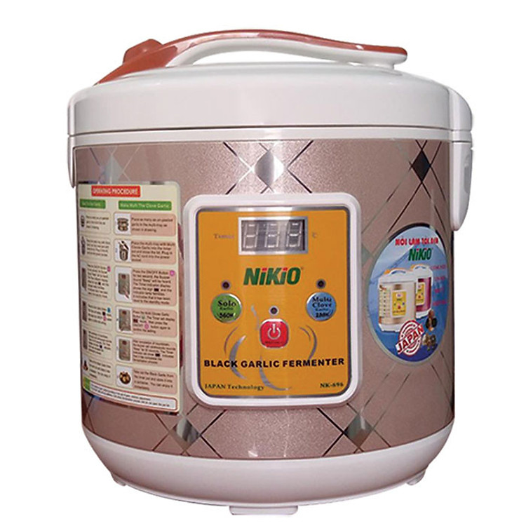 Nồi Làm Tỏi Đen Nikio NK-696 - Máy Ủ Tỏi Đen Nhật Bản, Làm Tỏi Thành Công 99%, Tỏi Thơm Ngon Mềm Dẽo, Dung Tích 6 Lít Làm Được 2Kg Tỏi - Màu Bạc - Hàng chính hãng