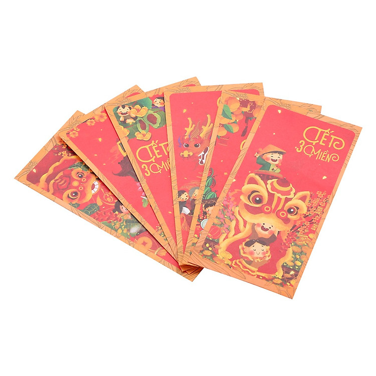 Xấp Bao Lì Xì Cao Cấp - Chúc Mừng Năm Mới Tết 3 Miền