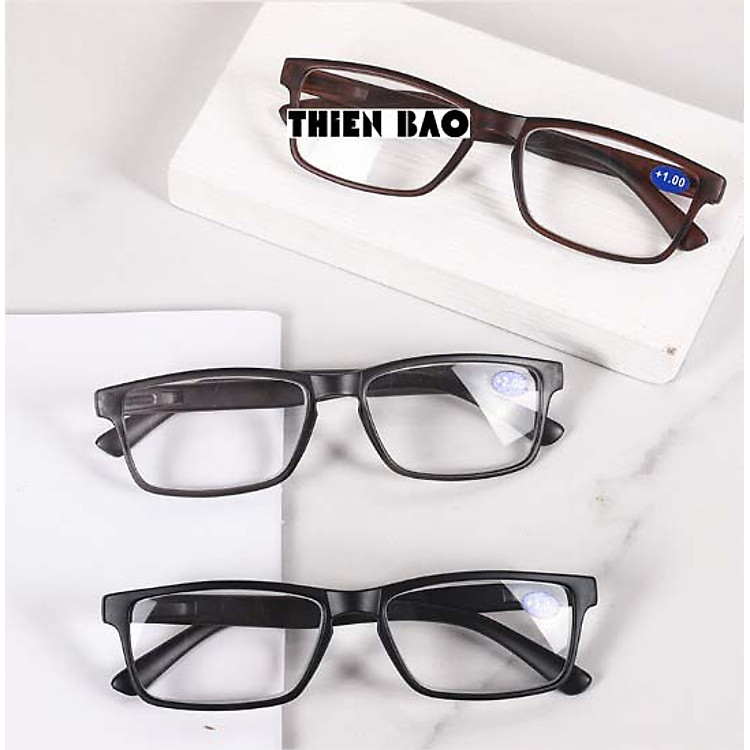 Kính lão thị , viễn thị loại cao cấp Đen Nhám cực đẹp, tròng chuẩn độ NAM NỮ Nhật bản loại I KVD034 hàng đẹp TR90