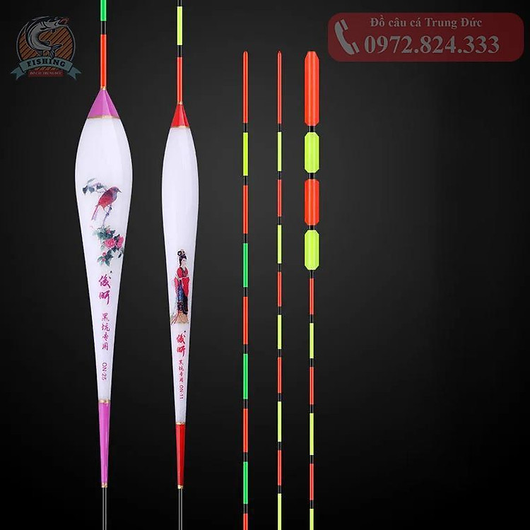 Phao câu đài nano bầu dài tăm nhỏ siêu dài 60cm chuyên cá diếc, chép...