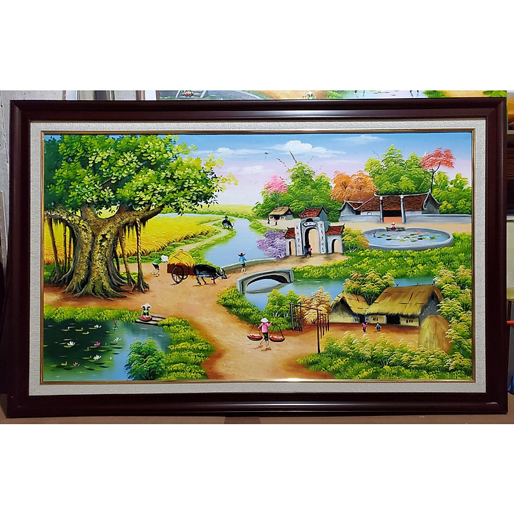 TRANH VẼ SƠN ĐÂU - PHONG CẢNH LÀNG QUÊ BẮC BỘ