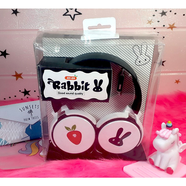 Tai Nghe Chụp Tai Thỏ Hồng Ngọc Thương Thương