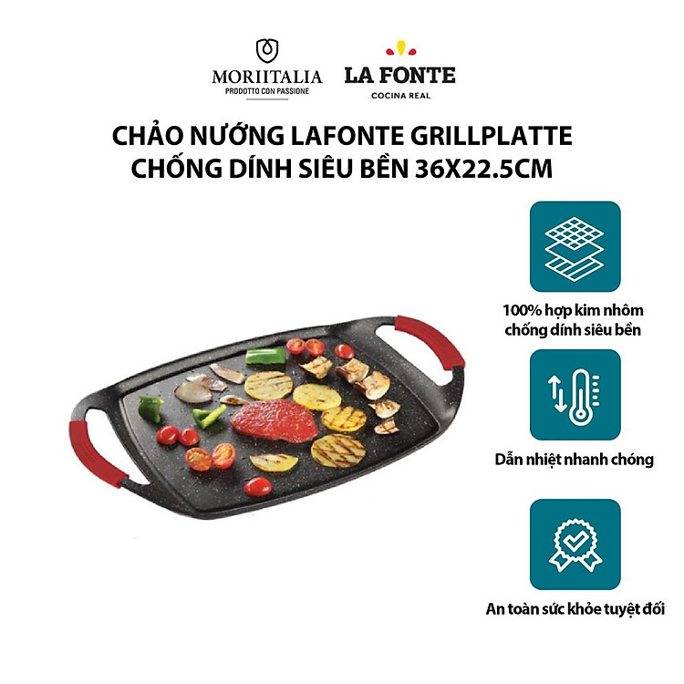 Chảo nướng La Fonte Grillplatte chống dính siêu bền chính hãng 53000853