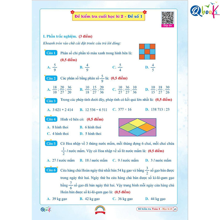 Đề Kiểm Tra Toán Lớp 4 - Chân Trời Sáng Tạo - Ảnh 5