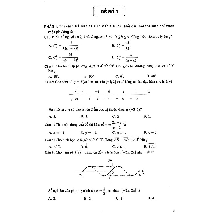 Bộ Đề Ôn Tập Thi Tốt Nghiệp THPT Môn Toán - Ảnh 3