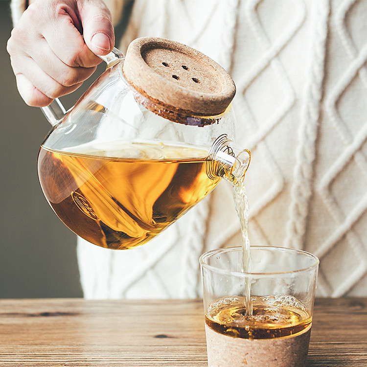 BÌNH TRÀ THỦY TINH CHỊU NHIỆT NẮP GỖ