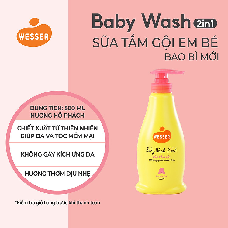 Sữa tắm gội Wesser 2 in 1 500ml Chính hãng Tiết kiệm - Hình ảnh 3