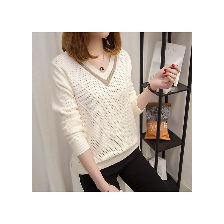 áo len nữ đẹp cổ V