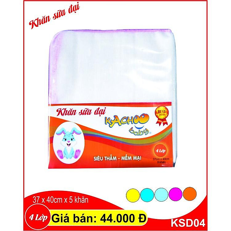Khăn sữa 4 lớp KACHOOBABY - 5 cái Chính hãng Tiết kiệm - Hình ảnh 4