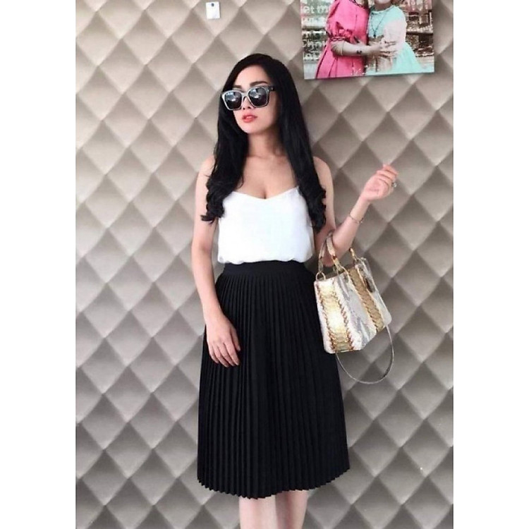 Chân váy dài xếp ly duyên dáng