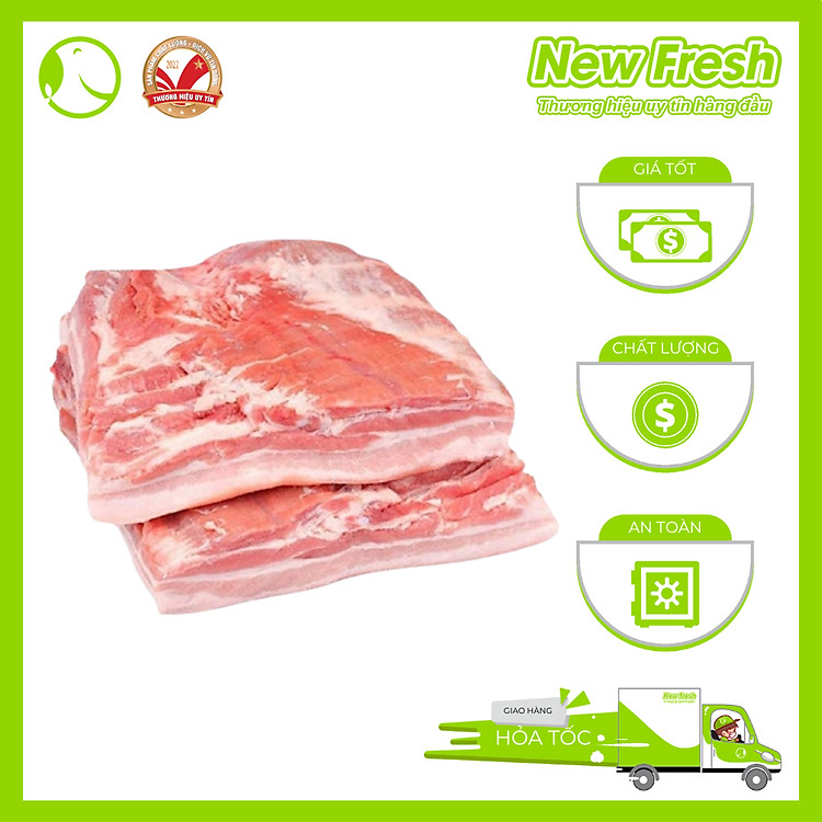 Ba chỉ heo rút sườn nguyên tảng - Túi 1 Kg