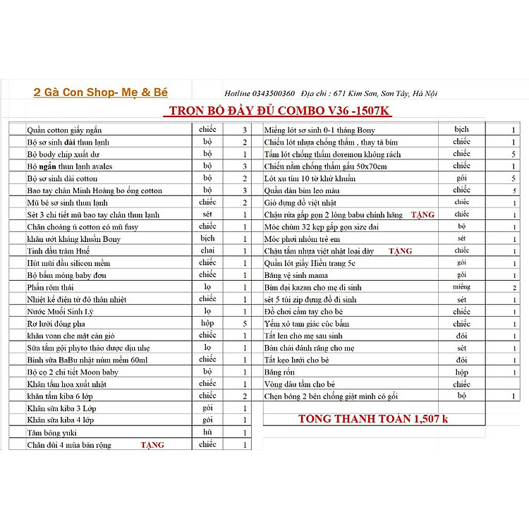 Combo đồ dùng đi sinh cho mẹ và bé Chính hãng Ưu đãi - Hình ảnh 2